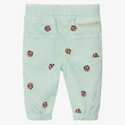 Stella McCartney Kids-Girls Green Denim Ladybug Jeans | Childrensalon
