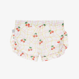 Stella McCartney Kids-Girls Ivory Cotton Cherry Print Shorts | Childrensalon