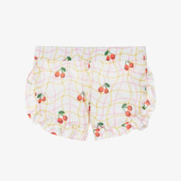 Stella McCartney Kids-Girls Ivory Cotton Cherry Print Shorts | Childrensalon