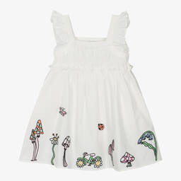 Stella McCartney Kids-Girls Ivory Cotton Fairies Dress | Childrensalon