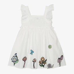 Stella McCartney Kids-Girls Ivory Cotton Fairies Dress | Childrensalon