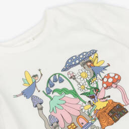 Stella McCartney Kids-Girls Ivory Cotton Fairyland T-Shirt | Childrensalon