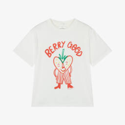 Stella McCartney Kids-Girls Ivory Cotton T-Shirt | Childrensalon