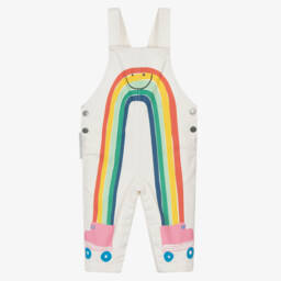 Stella McCartney Kids-Girls Ivory Denim Rainbow Dungarees | Childrensalon