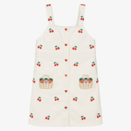 Stella McCartney Kids-Girls Ivory Embroidered Cherry Dress | Childrensalon