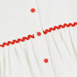 Stella McCartney Kids-Girls Ivory Strawberry Embroidered Dress | Childrensalon