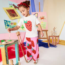 Stella McCartney Kids-Girls Ivory Strawberry Espadrilles | Childrensalon