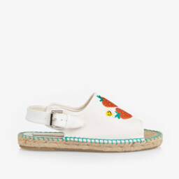 Stella McCartney Kids-Girls Ivory Strawberry Espadrilles | Childrensalon