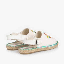 Stella McCartney Kids-Girls Ivory Strawberry Espadrilles | Childrensalon