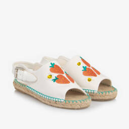 Girls Ivory Strawberry Espadrilles