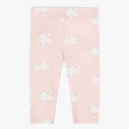 ليقنز قطن جيرسي لون زهري فاتح بطبعة طيور للبنات