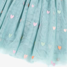 Stella McCartney Kids-Girls Pastel Green Tulle Hearts Skirt | Childrensalon