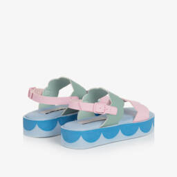 Stella McCartney Kids-Girls Pink & Blue Scallop Sandals | Childrensalon