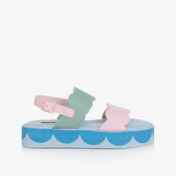 Stella McCartney Kids-Girls Pink & Blue Scallop Sandals | Childrensalon