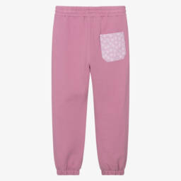 Stella McCartney Kids-Girls Pink Cotton Jersey Star Pocket Joggers | Childrensalon