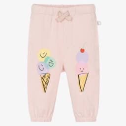 Stella McCartney Kids-Girls Pink Cotton Joggers | Childrensalon