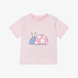 Stella McCartney Kids-Платье синее из хлопкового шамбре с божьими коровками для девочек | Childrensalon