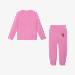 Stella McCartney Kids-Girls Pink Cotton Tracksuit | Childrensalon
