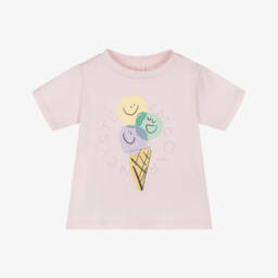 Girls Pink Ice Cream Cotton T-Shirt