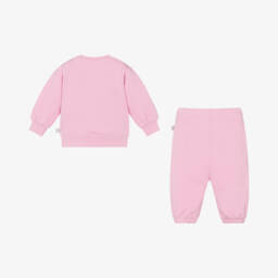 Stella McCartney Kids-Girls Pink Organic Cotton Tracksuit | Childrensalon