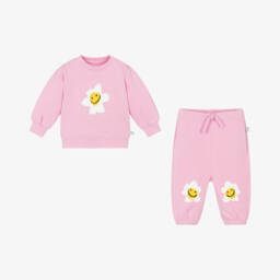 Stella McCartney Kids-Girls Pink Organic Cotton Tracksuit | Childrensalon
