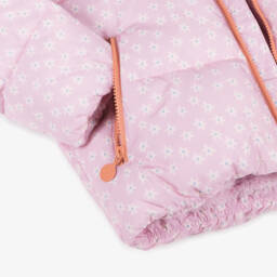 Stella McCartney Kids-Girls Pink Stars & Birds Puffer Jacket | Childrensalon