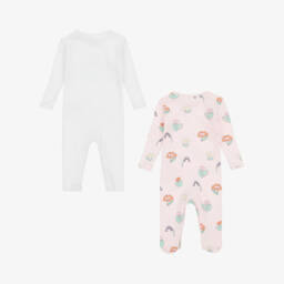 Stella McCartney Kids-Girls Pink & White Cotton Babysuit Set | Childrensalon