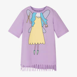 Stella McCartney Kids-Girls Purple Cotton Fairy Dress | Childrensalon