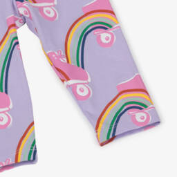 Stella McCartney Kids-Girls Purple Rainbow Print Leggings | Childrensalon