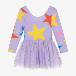 Stella McCartney Kids-Girls Purple Star & Tulle Dress | Childrensalon