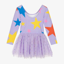 Stella McCartney Kids-Girls Purple Star & Tulle Dress | Childrensalon
