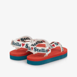 Stella McCartney Kids-Girls Red & Blue Foam Sole Sandals | Childrensalon
