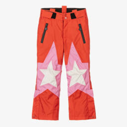 Stella McCartney Kids Ski Wear Capsule-Girls Red & Pink Star Ski Trousers | Childrensalon