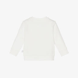 Stella McCartney Kids-Girls White Cotton Flower Logo Sweatshirt | Childrensalon