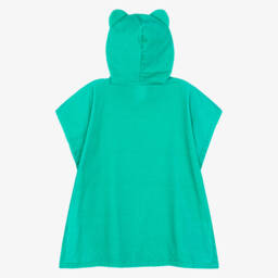 Stella McCartney Kids-Green Frog Hooded Towel Poncho | Childrensalon