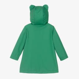 Stella McCartney Kids-Green Hooded Frog Rain Coat | Childrensalon