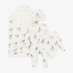 Ivory Cotton Party Cat Babysuit Set
