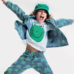 Stella McCartney Kids-White Cotton Frog T-Shirt | Childrensalon