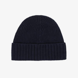 Stone Island Junior-Boys Navy Blue Knitted Wool Beanie Hat | Childrensalon