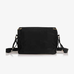 Storksak-حقيبة منظمة لعربة الأطفال جلد لون أسود (27 سم) | Childrensalon