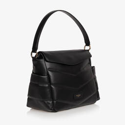 Storksak-حقيبة لمستلزمات الأطفال جلد لون أسود (32 سم) | Childrensalon