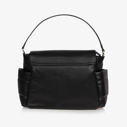 Storksak-حقيبة لمستلزمات الأطفال جلد لون أسود (32 سم) | Childrensalon