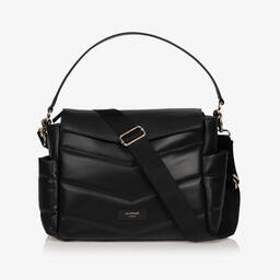 Storksak-حقيبة لمستلزمات الأطفال جلد لون أسود (32 سم) | Childrensalon