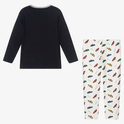 Story Loris-Boys Blue & Ivory Cotton Pyjamas | Childrensalon