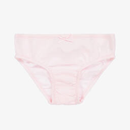 Story Loris-Girls Pink & White Cotton Knickers (3 Pack) | Childrensalon