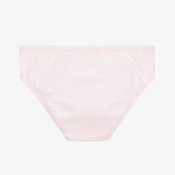 Story Loris-Girls Pink & White Cotton Knickers (3 Pack) | Childrensalon