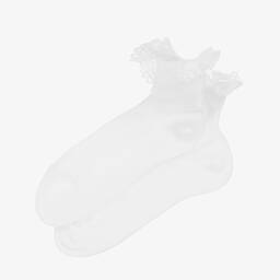 Story Loris-Белые хлопковые носки с рюшами для девочек | Childrensalon