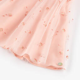 Tartine et Chocolat-Baby Girls Pink Embroidered Tulle Dress | Childrensalon