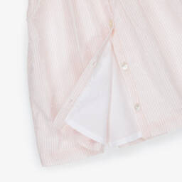 Tartine et Chocolat-Baby Girls Pink Smocked Cotton Dress | Childrensalon