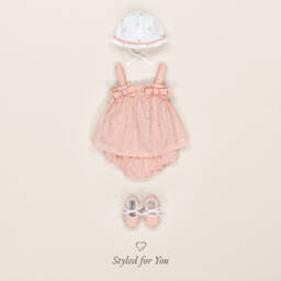 Tartine et Chocolat-Baby Girls Red Striped Shorts Set | Childrensalon
